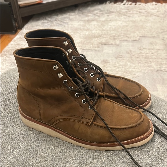 Thursday Boot Company Brown Leather Boots Moc Toe Casual - Picture 1 of 4